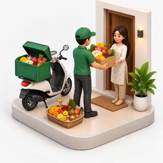 Flowers & Puja Items illustration
