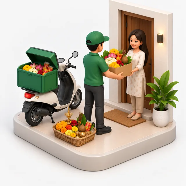 Flowers & Puja Items illustration