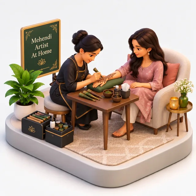 Mehendi Artist illustration