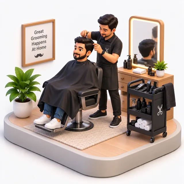 Men's Haircut & Grooming illustration
