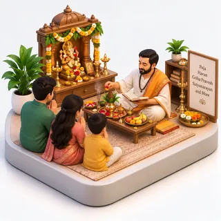 Pandit / Puja Booking illustration