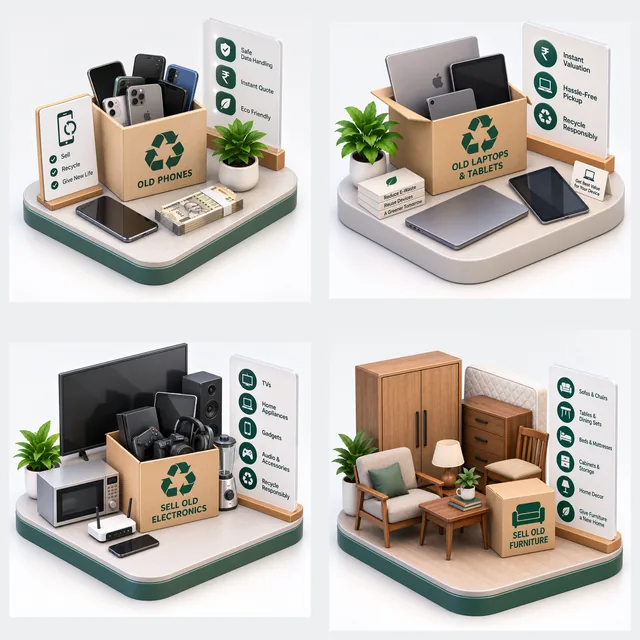 Sell & Recycle Old Items illustration
