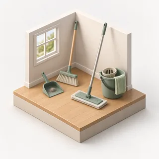 Sweeping & Mopping illustration