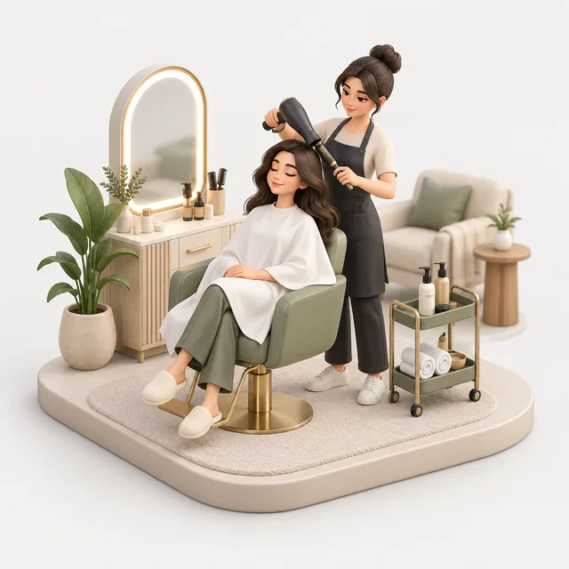 Women's Salon at Home illustration